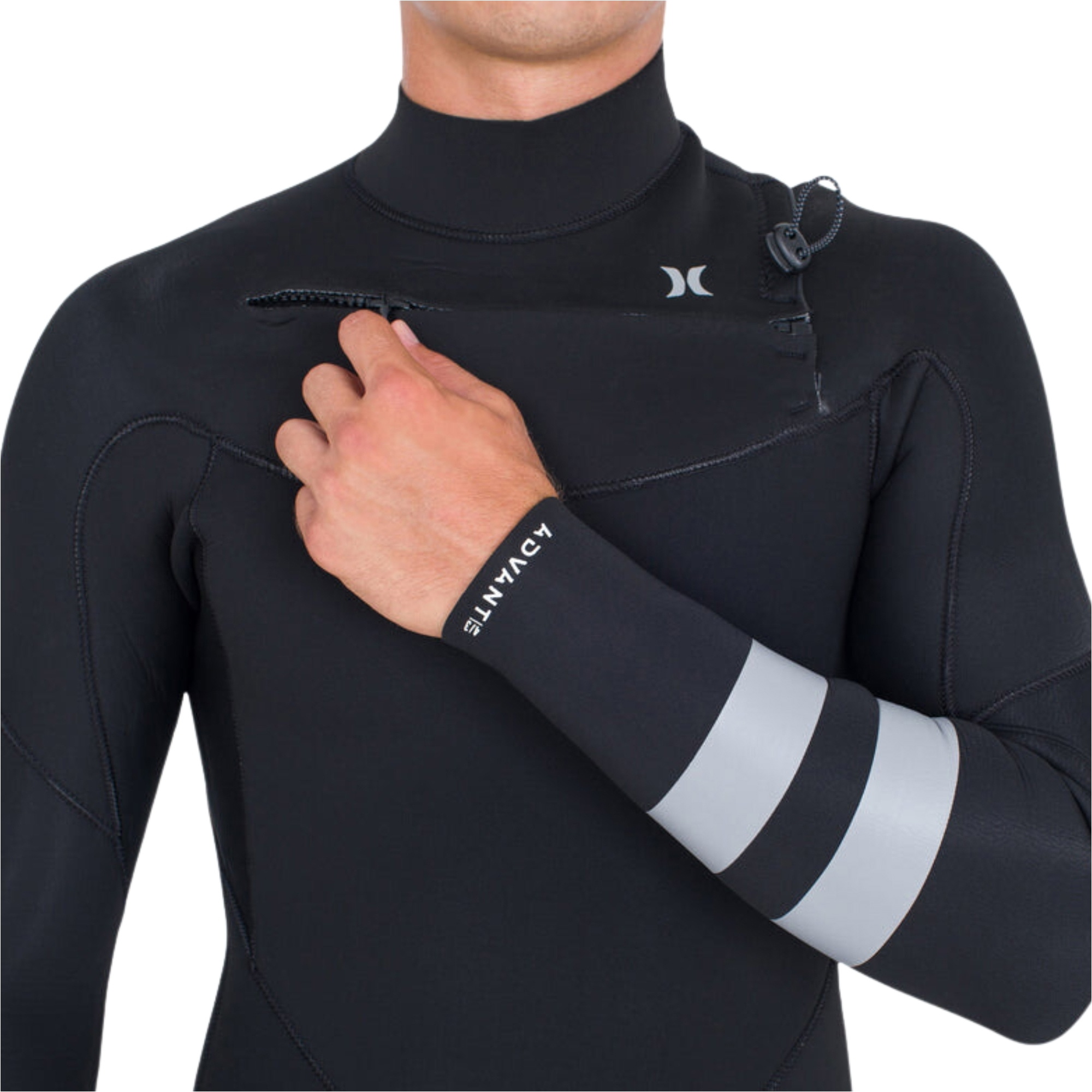 2025 Hurley Da Uomo Advant 5/3mm Chest Zip Muta MFS0013533 - Black
